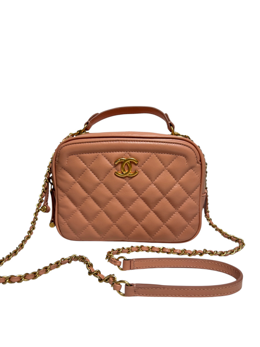 Chanel Top Handle Camera Bag Crossbody GHW T8026