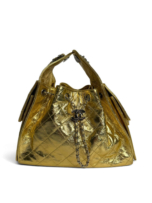 Chanel 25 Small Gold Calfskin SHW T8299