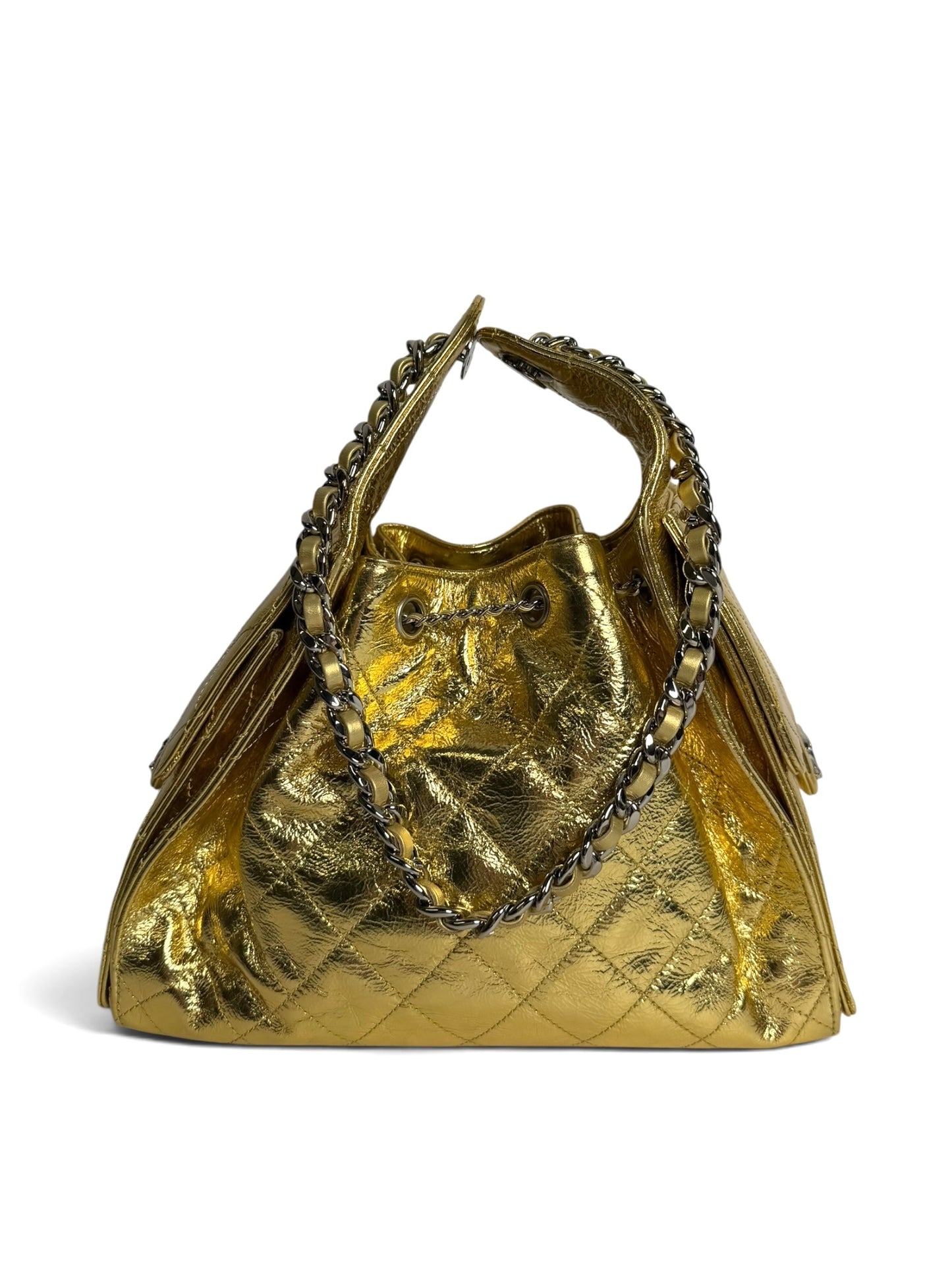 Chanel 25 Small Gold Calfskin SHW