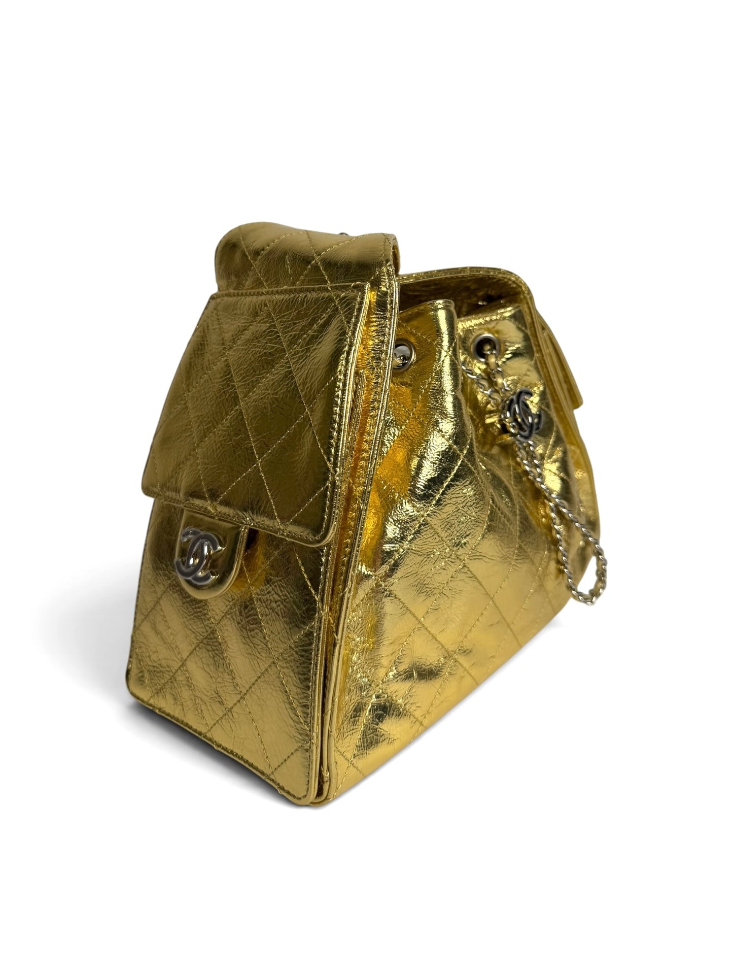 Chanel 25 Small Gold Calfskin SHW