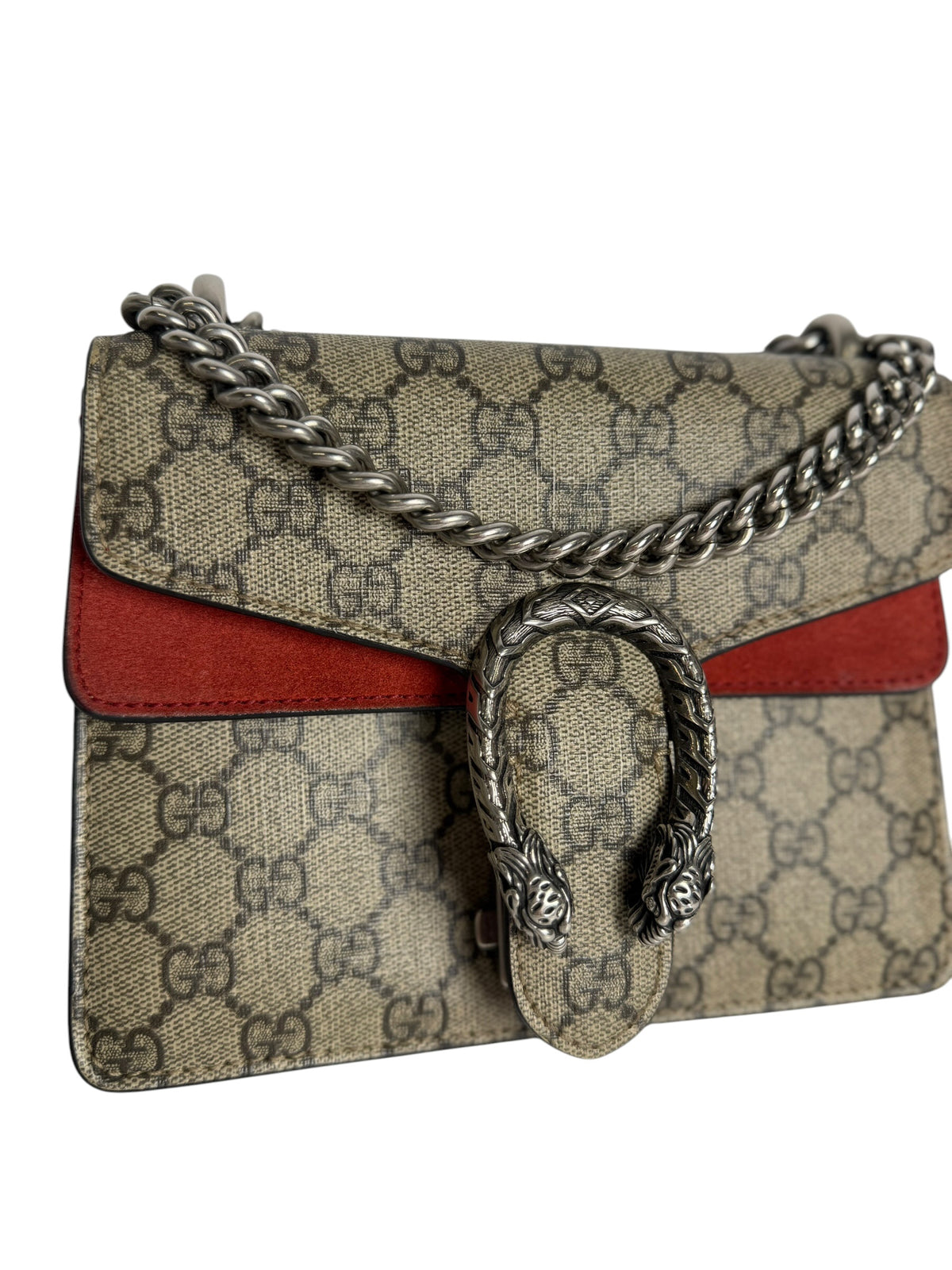Gucci GG Supreme Dionysus Mini Monogram Red Suede T7500