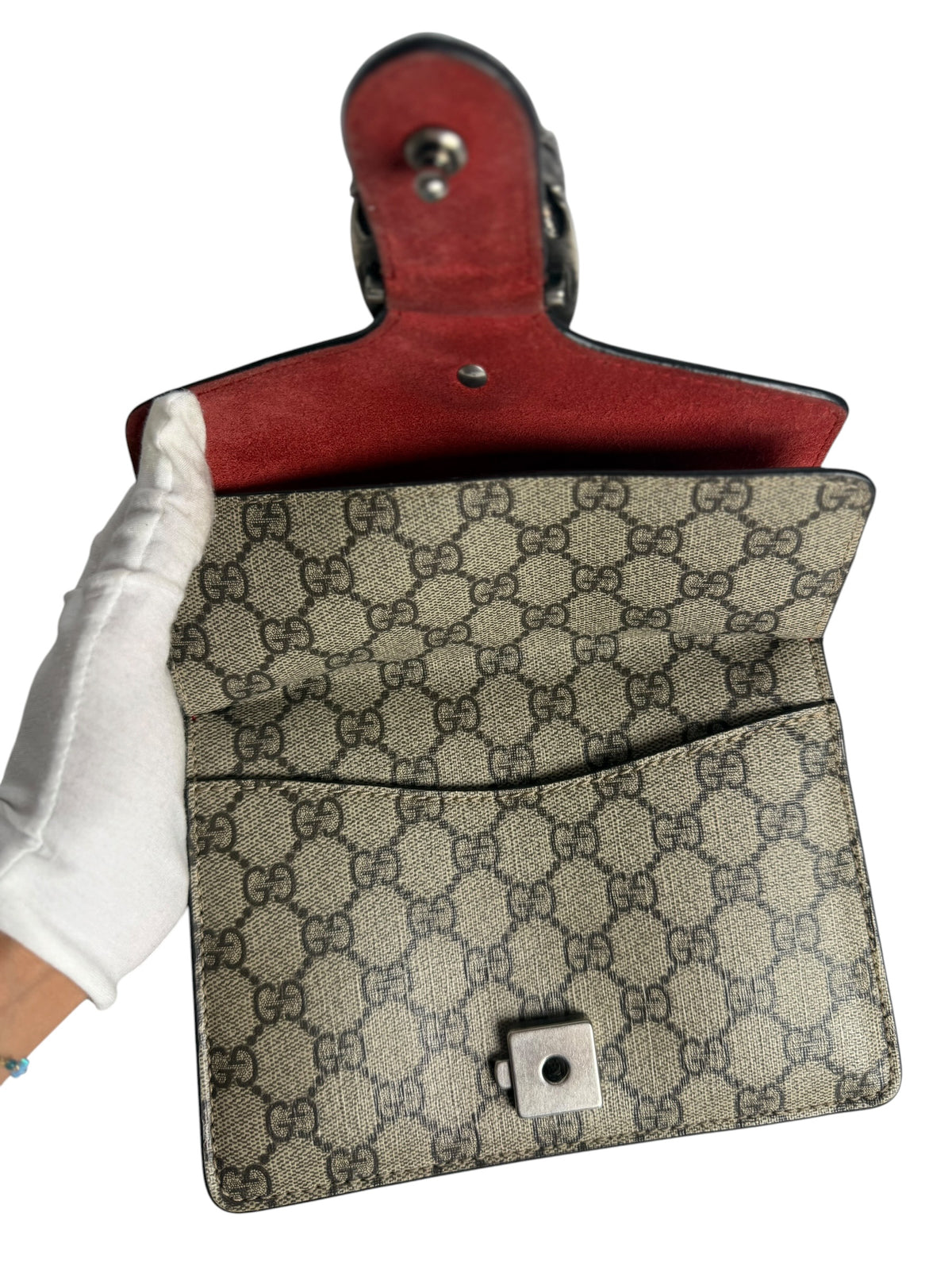 Gucci GG Supreme Dionysus Mini Monogram Red Suede T7500