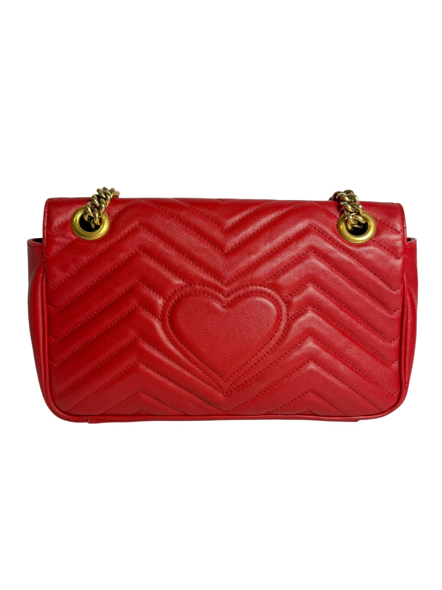 Gucci Red Marmont Flap GHW T7554