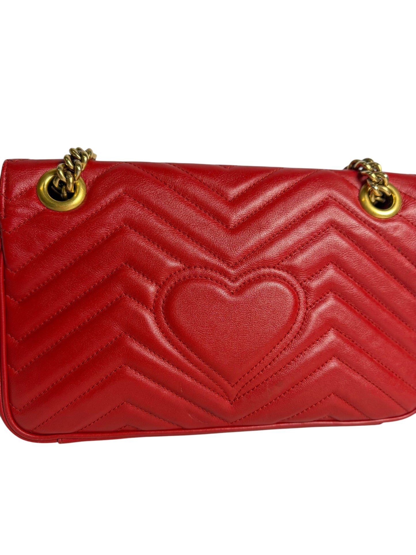 Gucci Red Marmont Flap GHW T7554