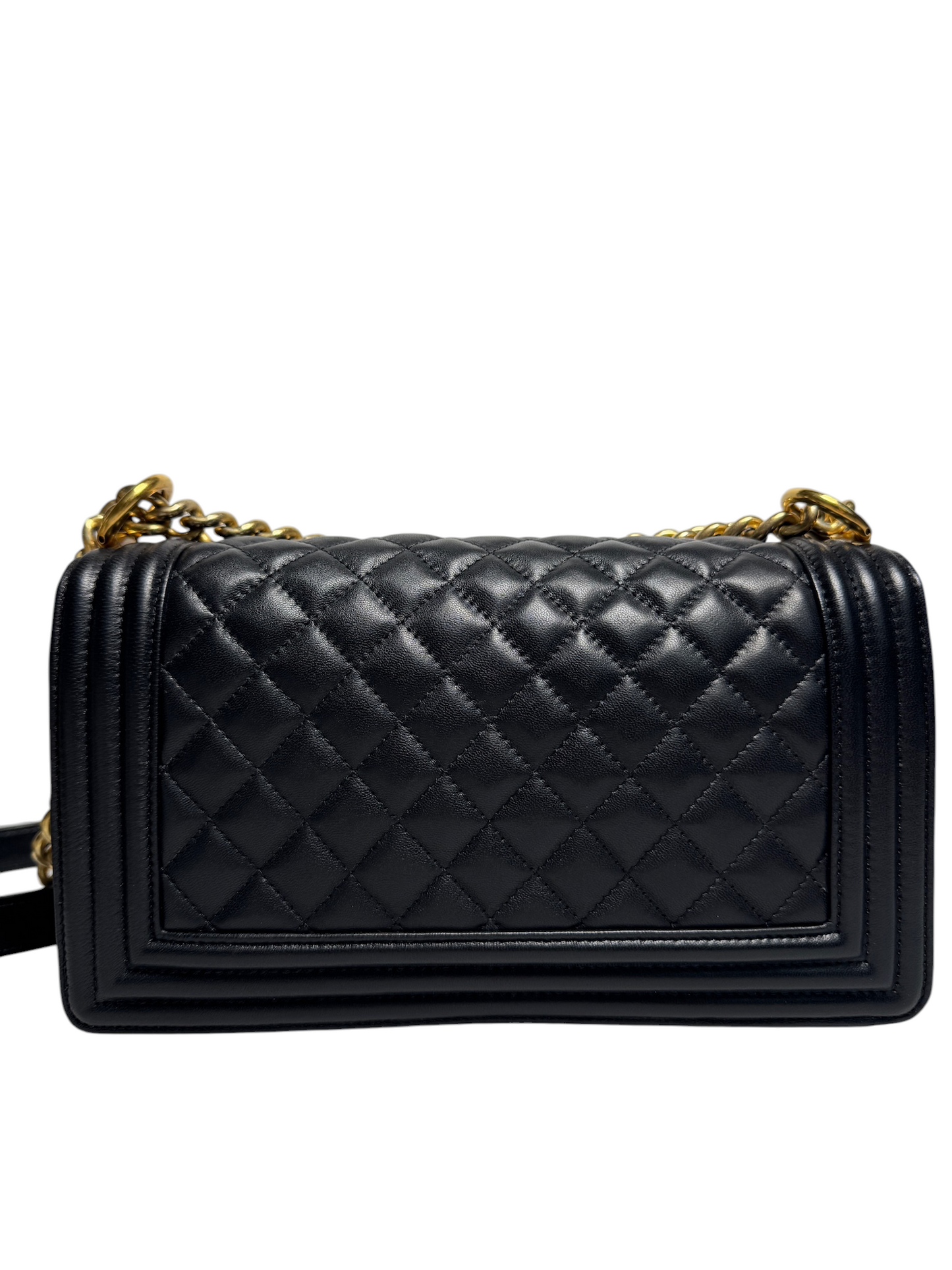 Chanel Black Lambskin Medium Boy Bag GHW