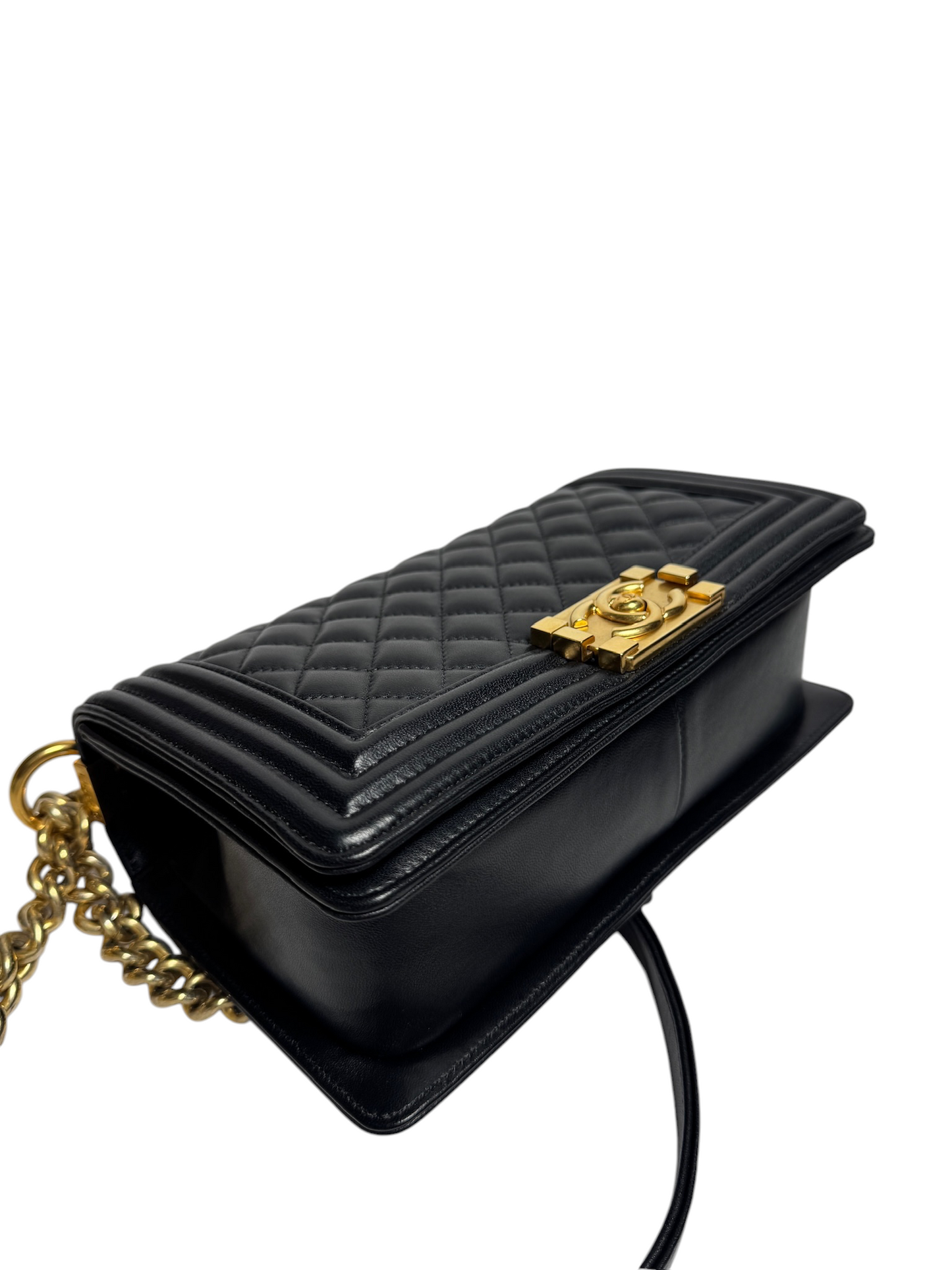 Chanel Black Lambskin Medium Boy Bag GHW