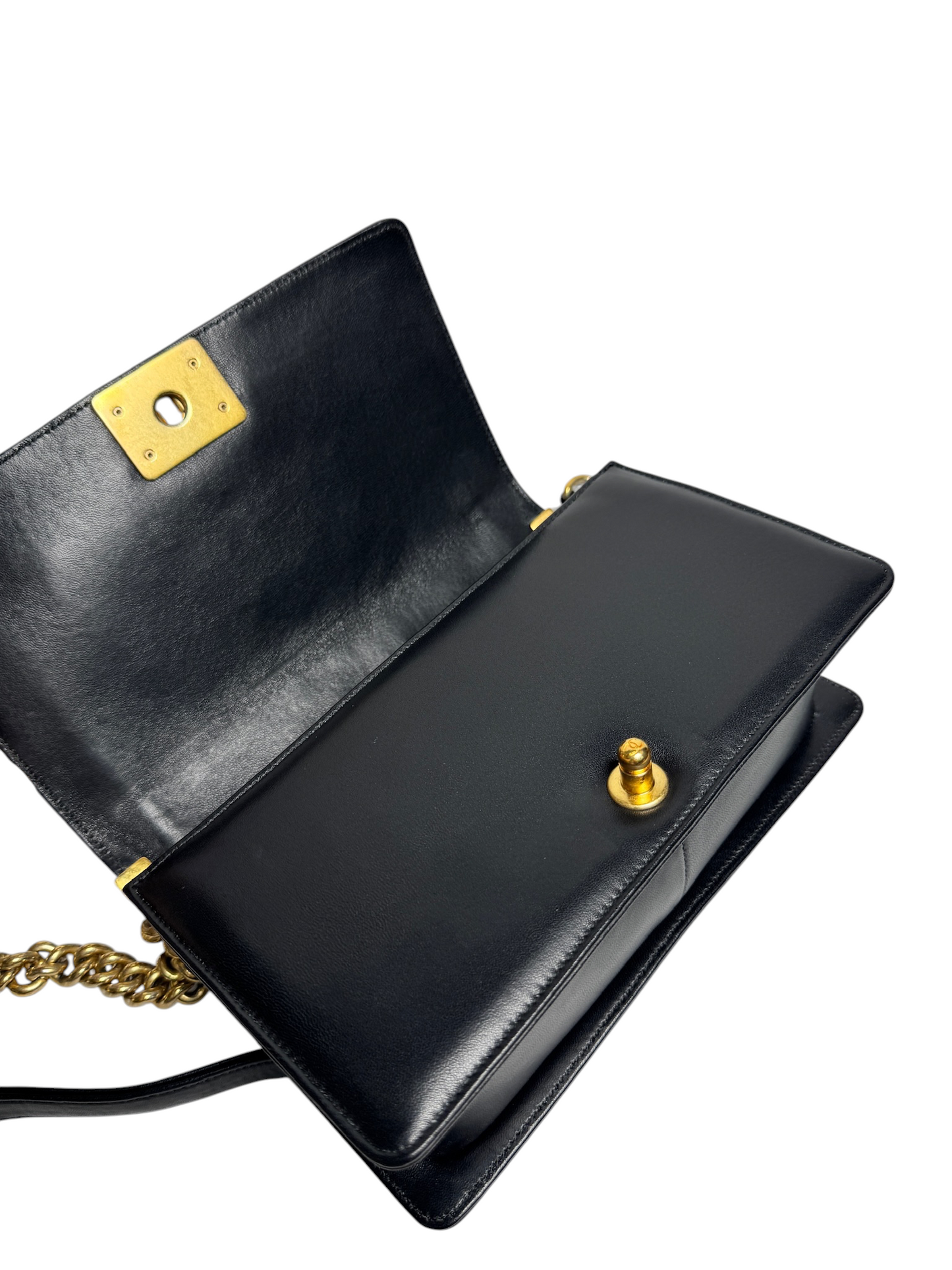 Chanel Black Lambskin Medium Boy Bag GHW
