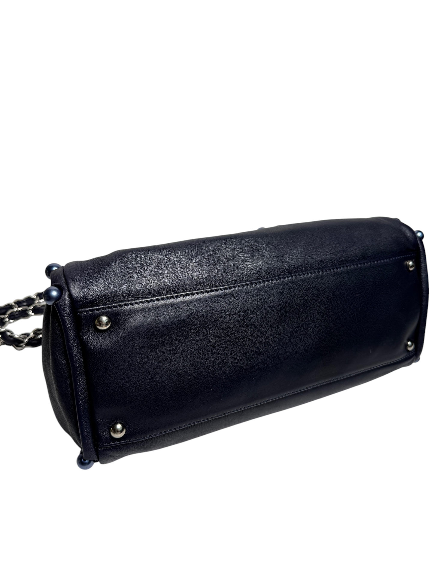 Chanel Smooth Calfskin Black Pearl Shoulder Tote