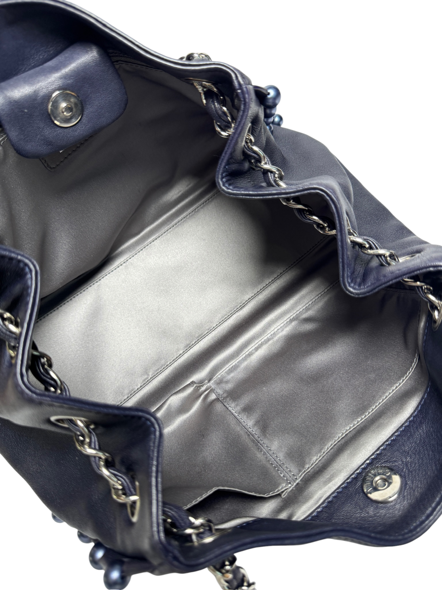 Chanel Smooth Calfskin Black Pearl Shoulder Tote