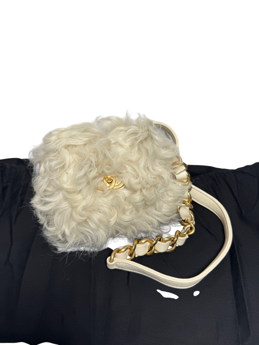 Chanel Mongolian Wool Fur Mini Crossbody GHW T8020