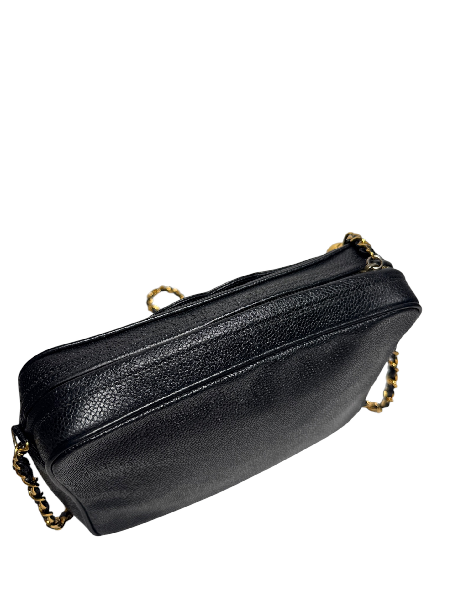 Chanel Black Caviar Vintage Camera Bag Crossbody 24k GHW