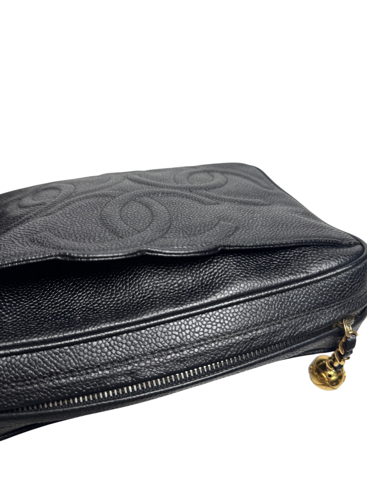 Chanel Black Caviar Vintage Camera Bag Crossbody 24k GHW