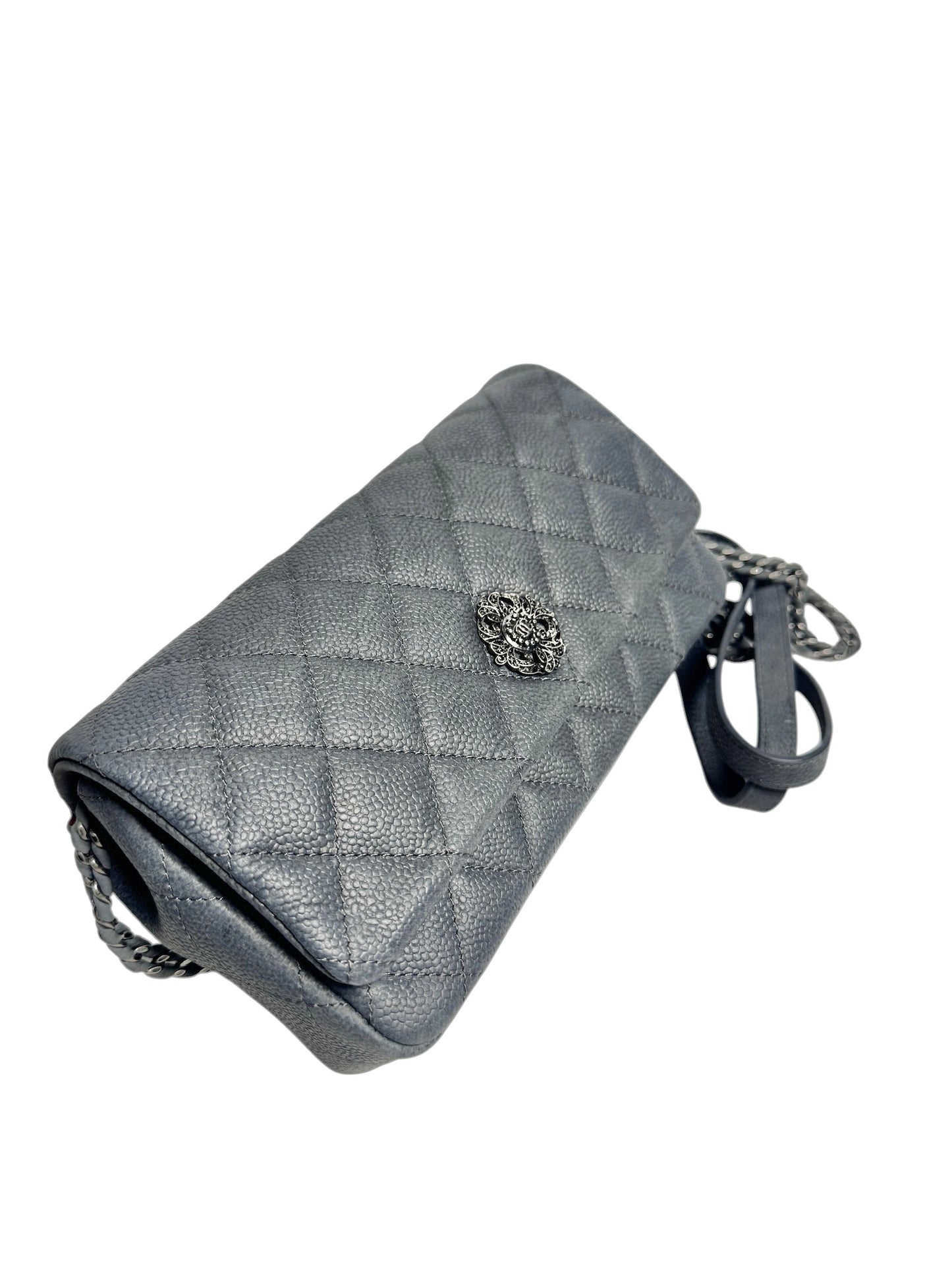 Chanel Grey Caviar Crossbody Flap