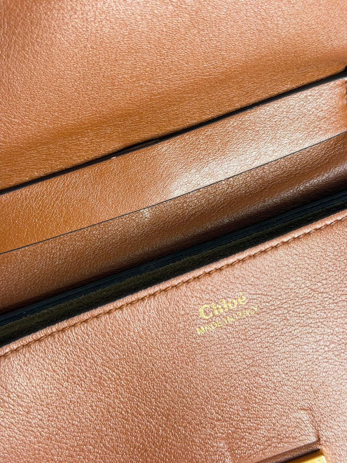 Chloe Brown Leather Drew Chain Bag T8355