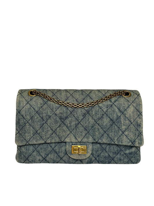Chanel Quilted Denim Reissue Double Flap GHW