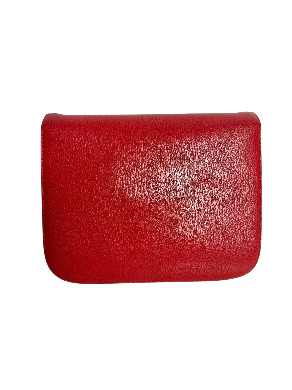 Celine Medium Classic Box Bag Red Pebbled Calfskin T7828