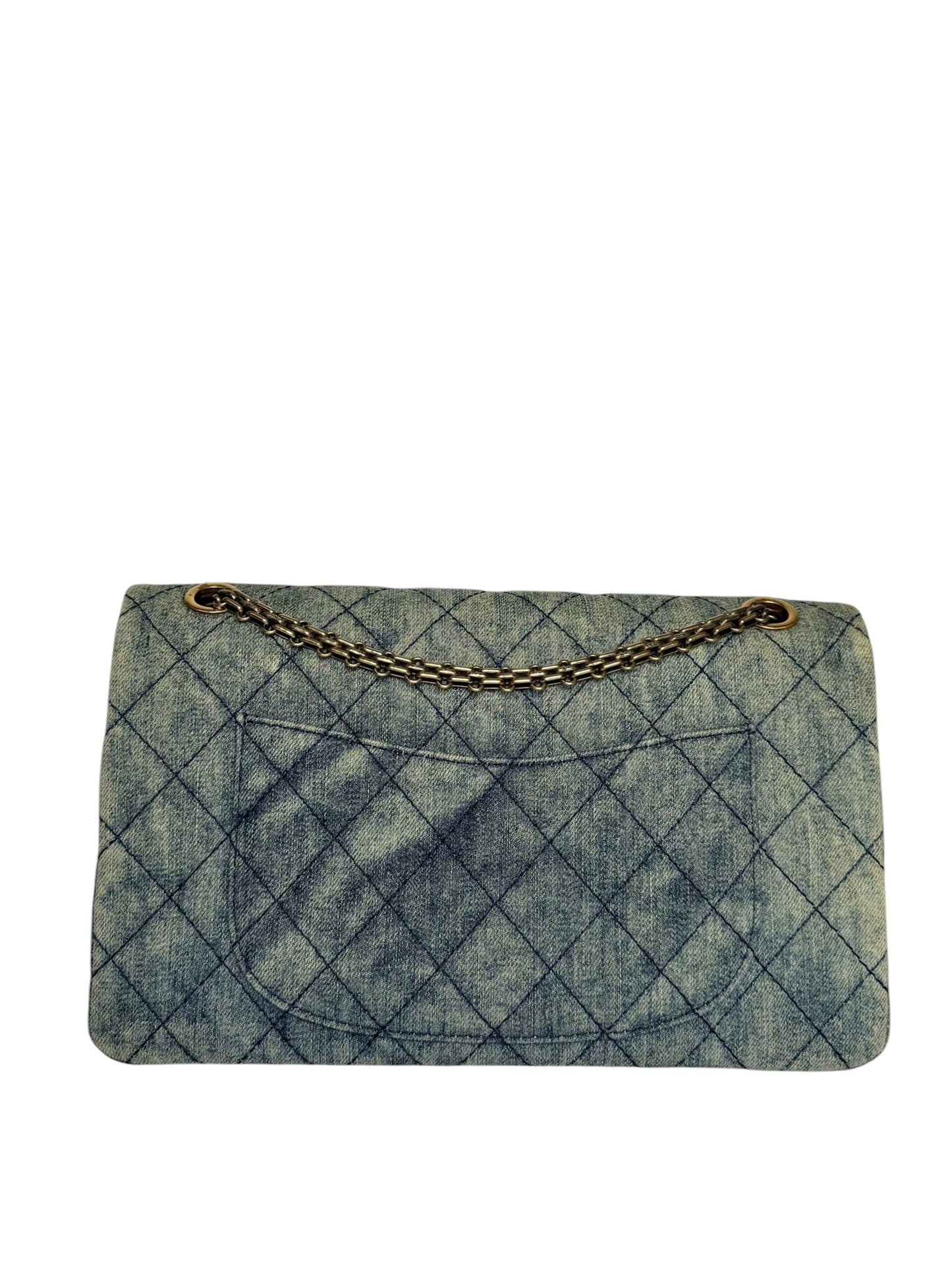 Chanel Quilted Denim Reissue Double Flap GHW