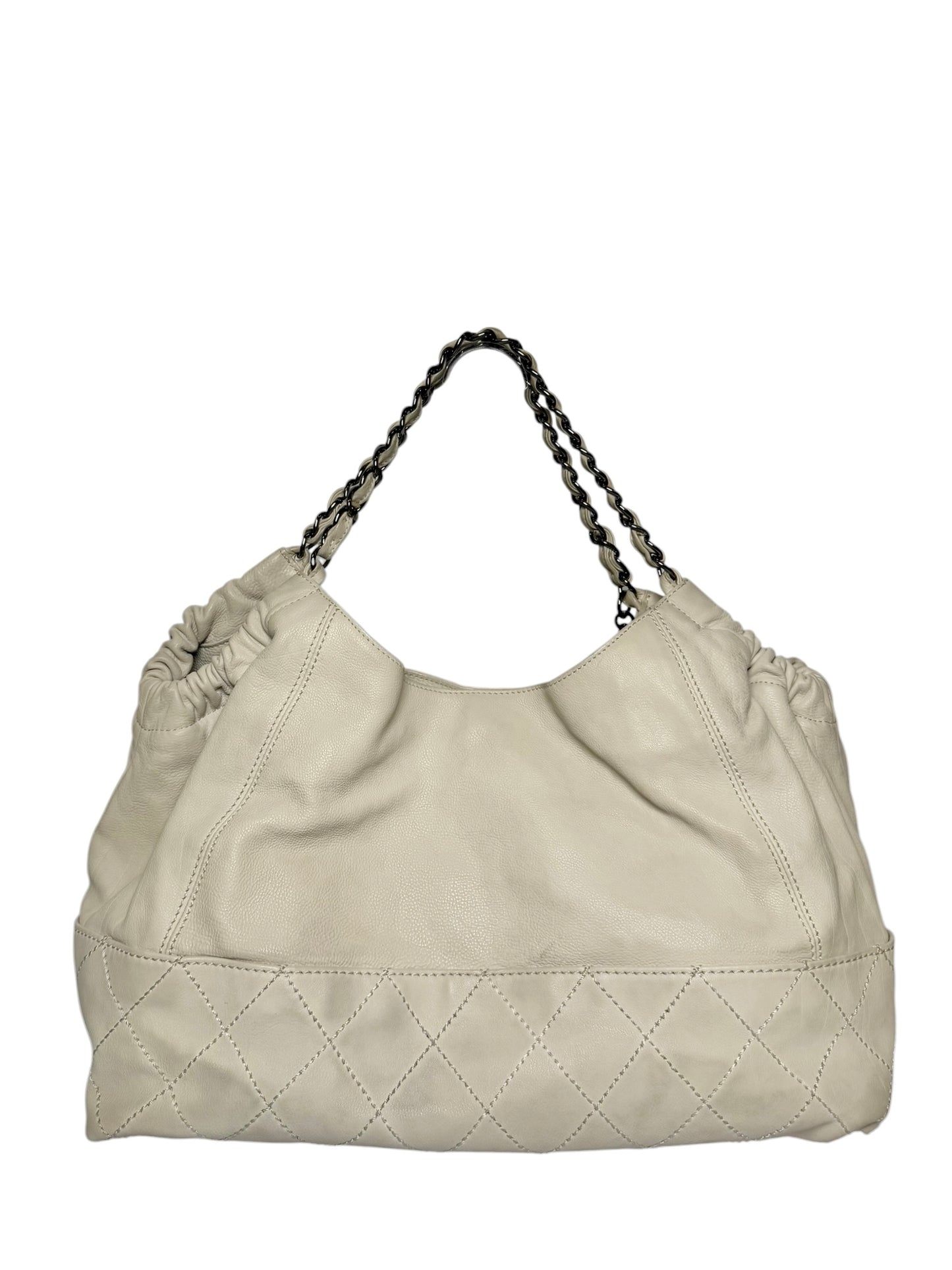 Chanel Coco Cabas Off White Leather Tote SHW