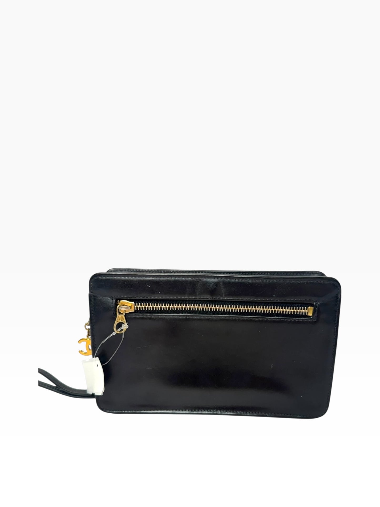Chanel Classic Turnlock Black Wristlet GHW