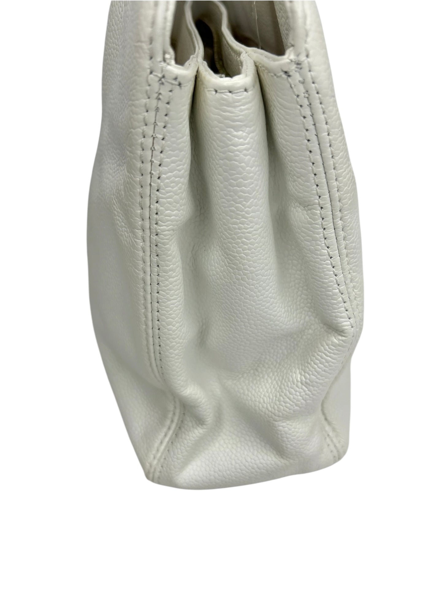 Chanel White Caviar Acrylic Handle Bag T8726