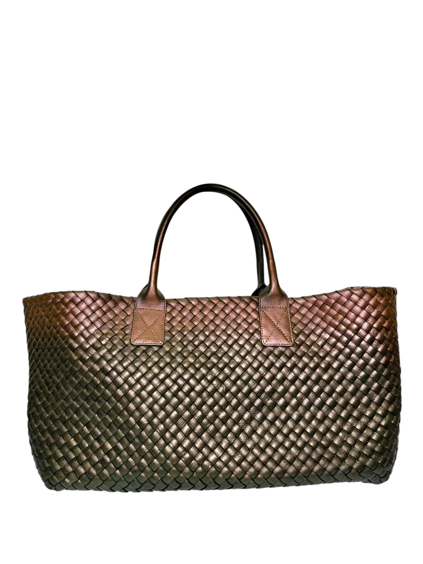 Bottega Veneta Iridescent Nappa Intrecciato Cabat Medium Tote