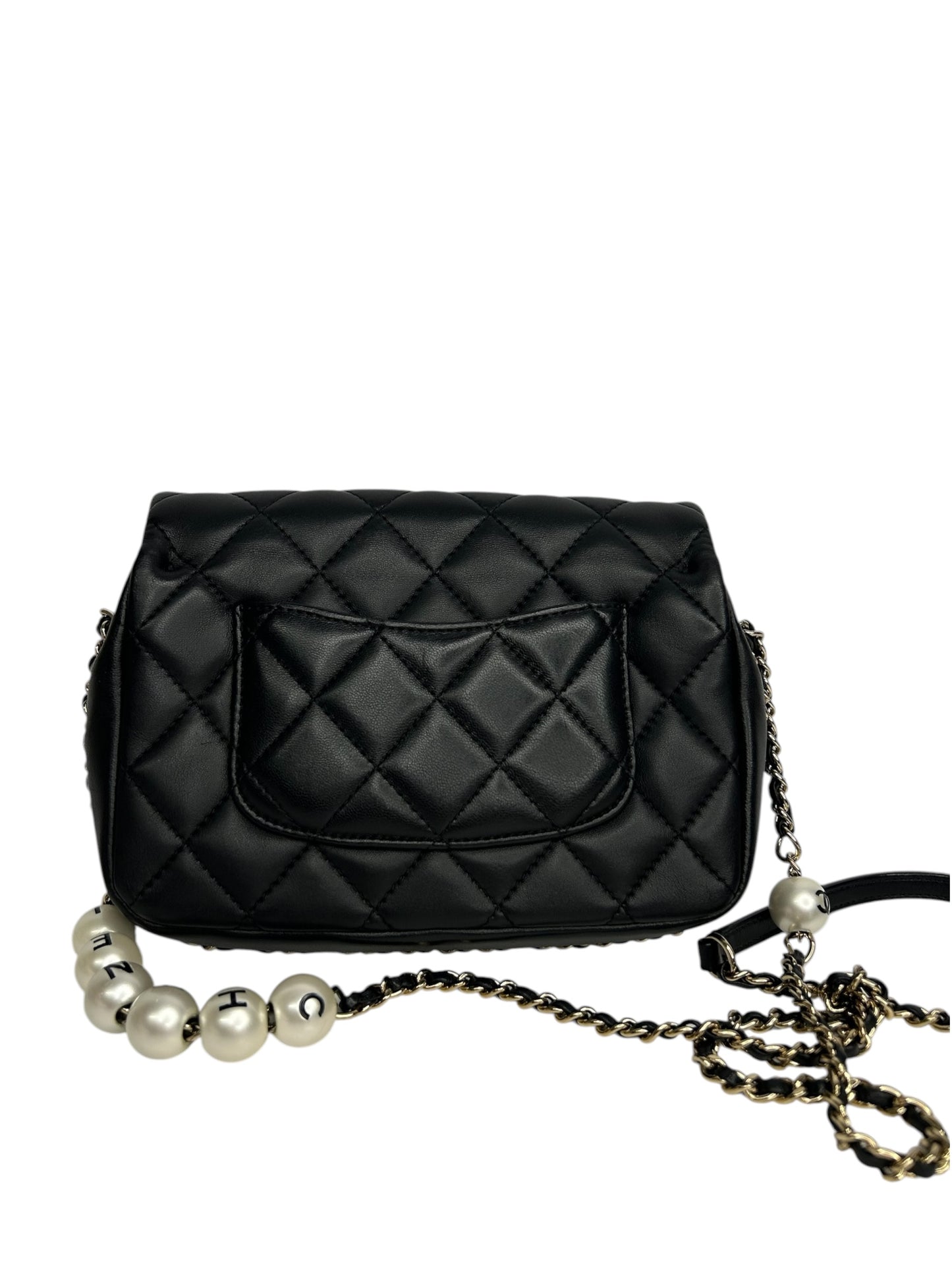 Chanel Black Quilted Lambskin My Precious Pearls Small Flap T8636