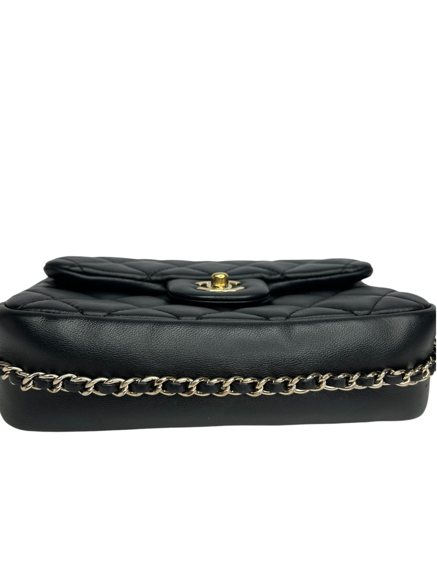 Chanel Black Quilted Lambskin My Precious Pearls Small Flap T8636