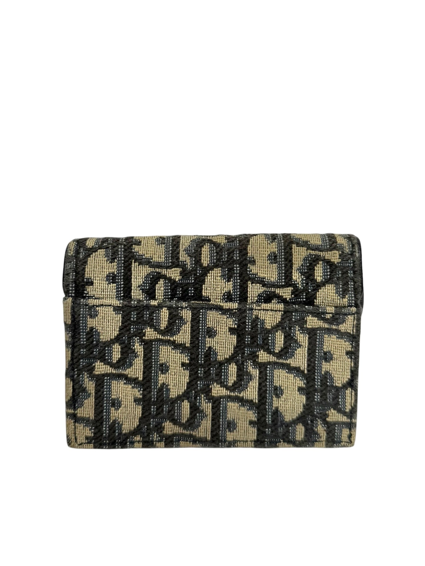 Christian Dior Saddle Bloom Blue Card Holder