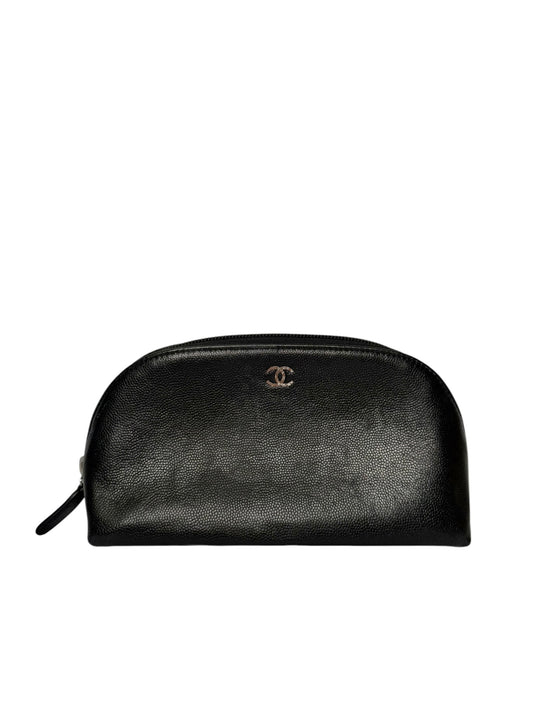 Chanel Black Caviar Cosmetic Pouch T8203