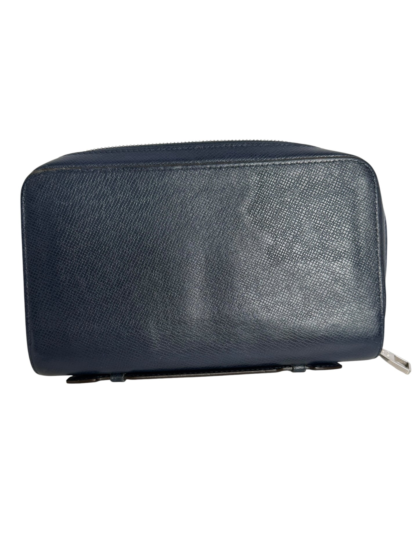 Louis Vuitton XL Blue Taiga Zip Wallet T4218