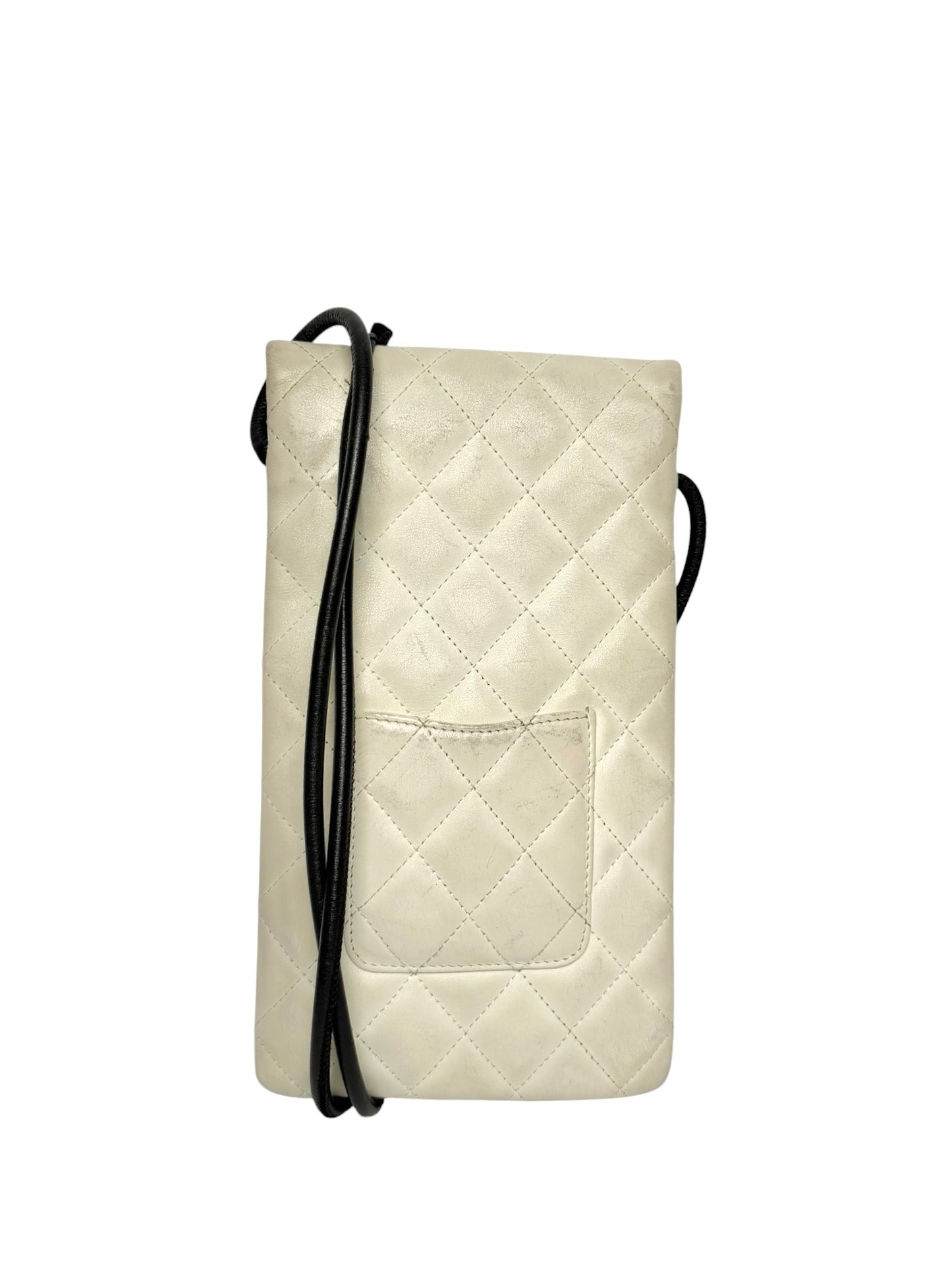 Chanel Cambon Ligne Crossbody Phone Holder White With Python CC