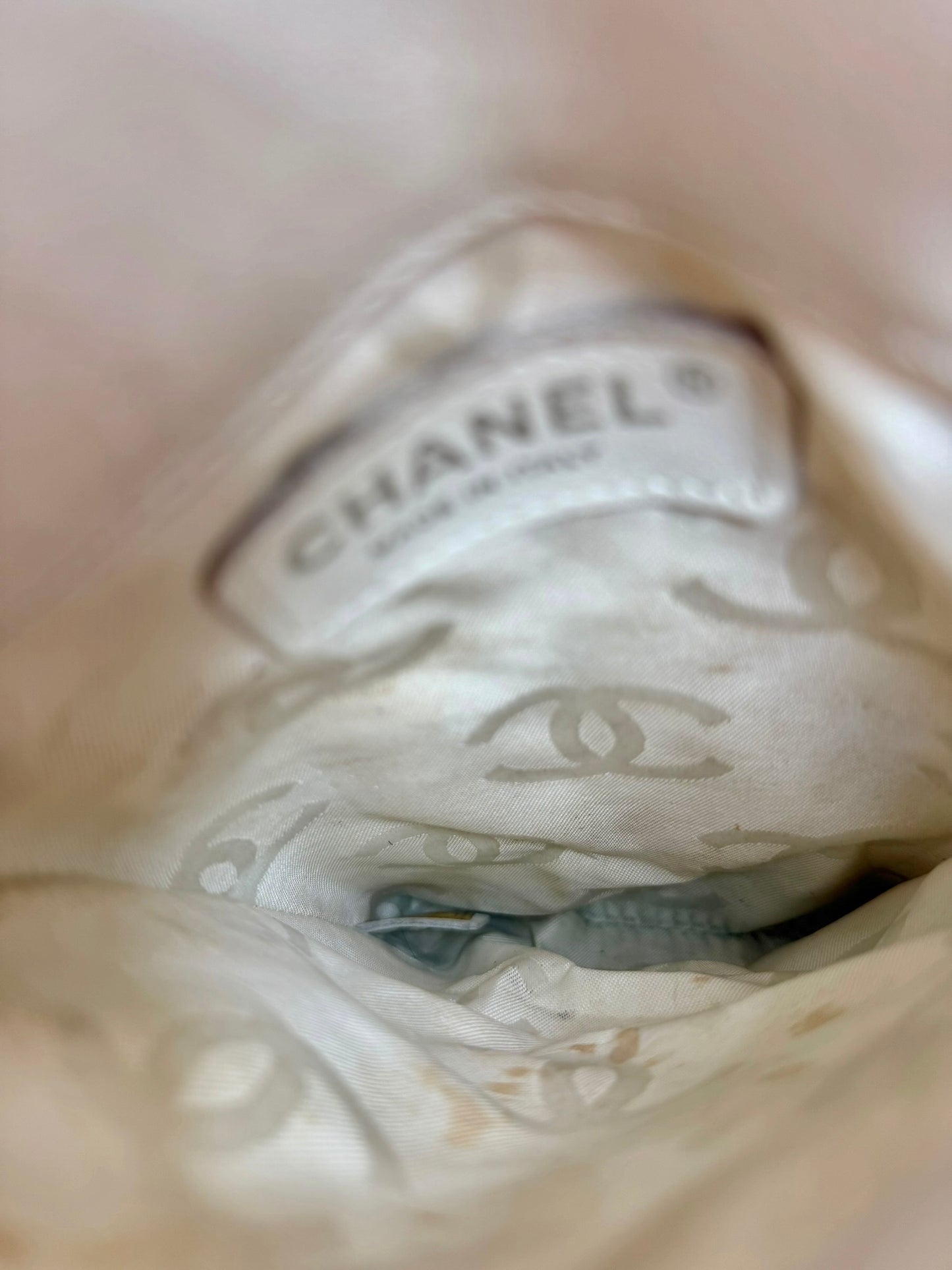 Chanel Cambon Ligne Crossbody Phone Holder White With Python CC