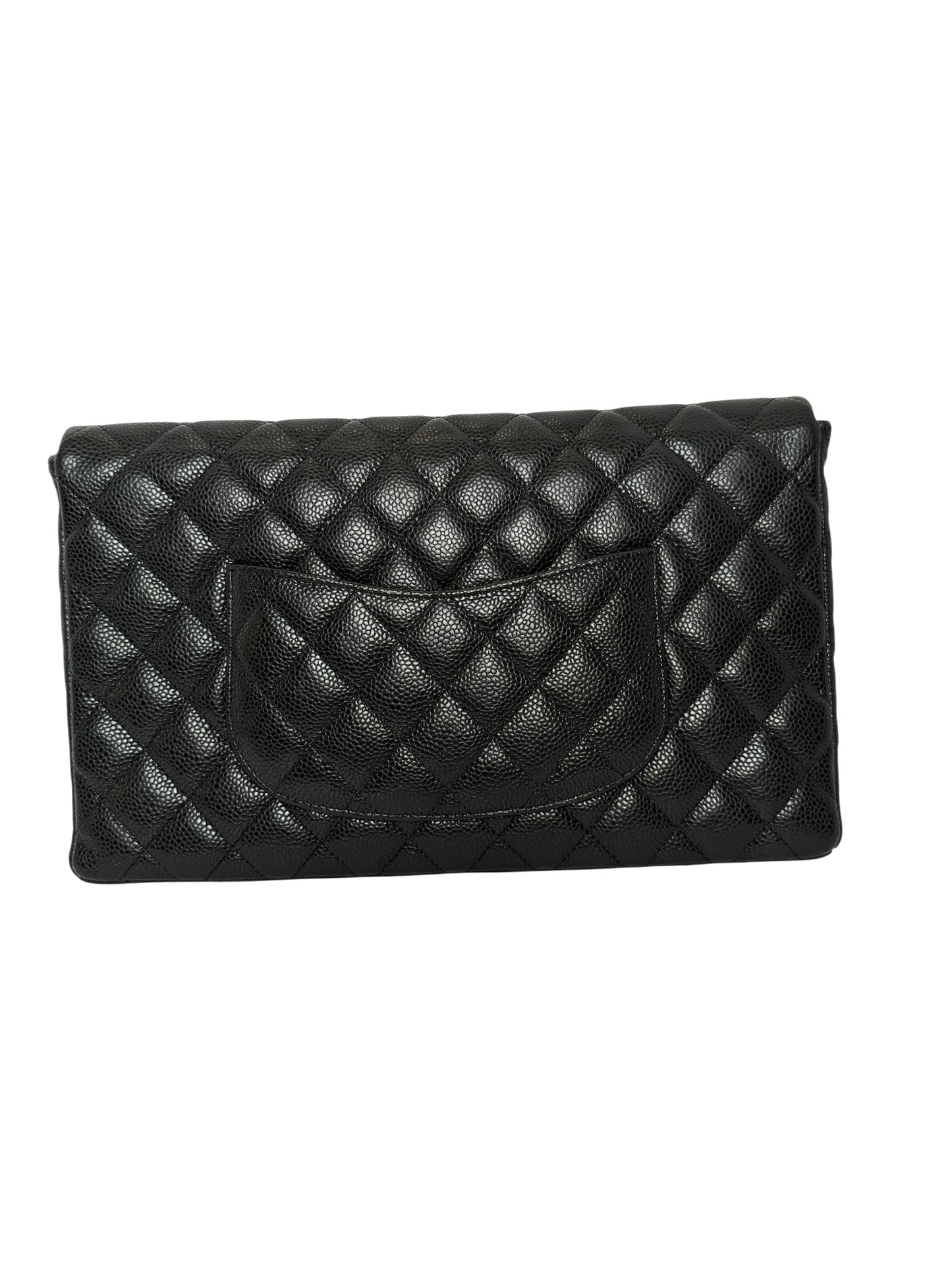 Chanel classic flap caviar black silver hardware