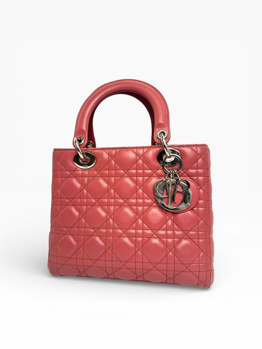 Dior Lady Dior dusty pink medium silver hardware