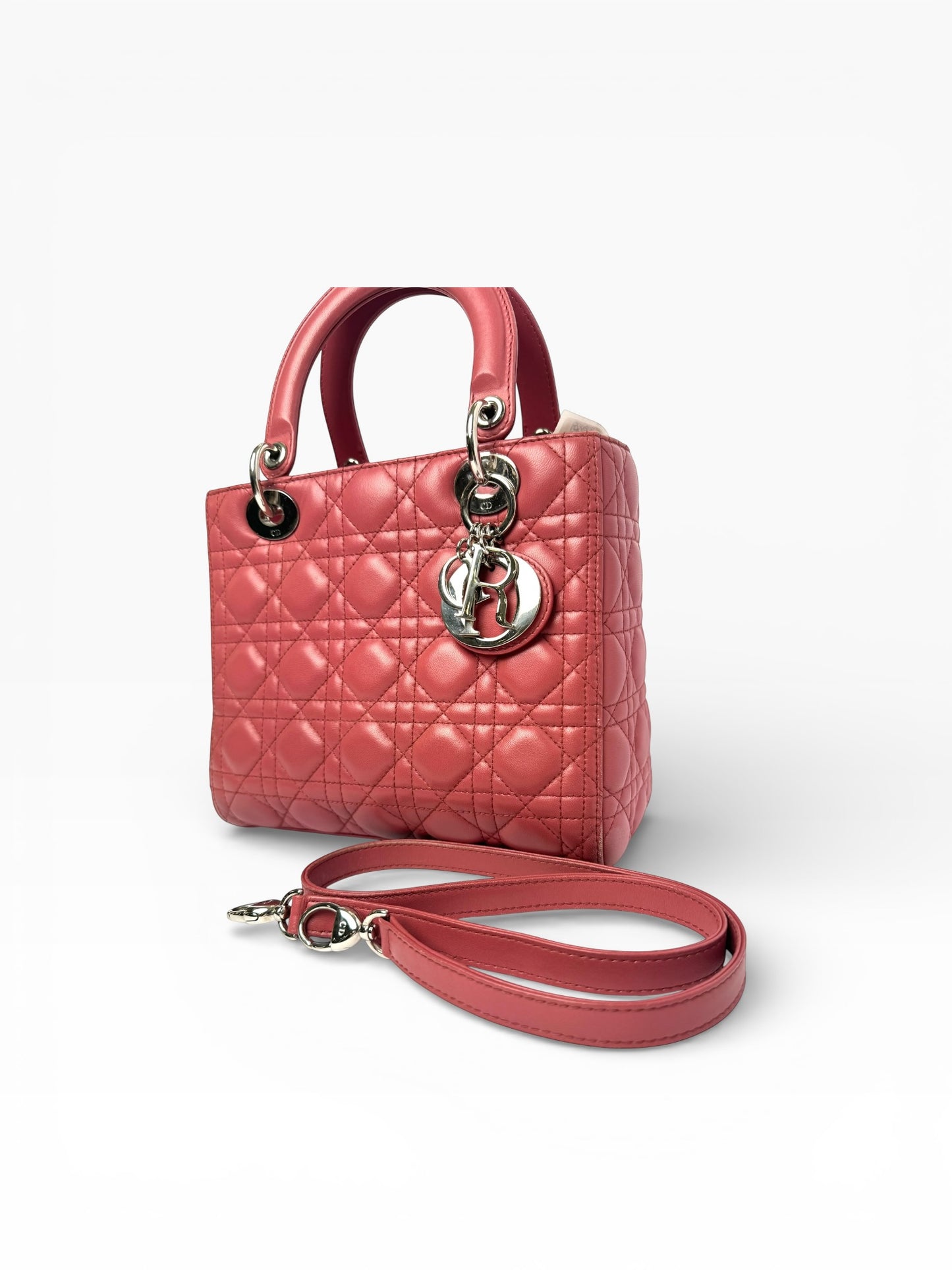 Dior Lady Dior dusty pink medium silver hardware