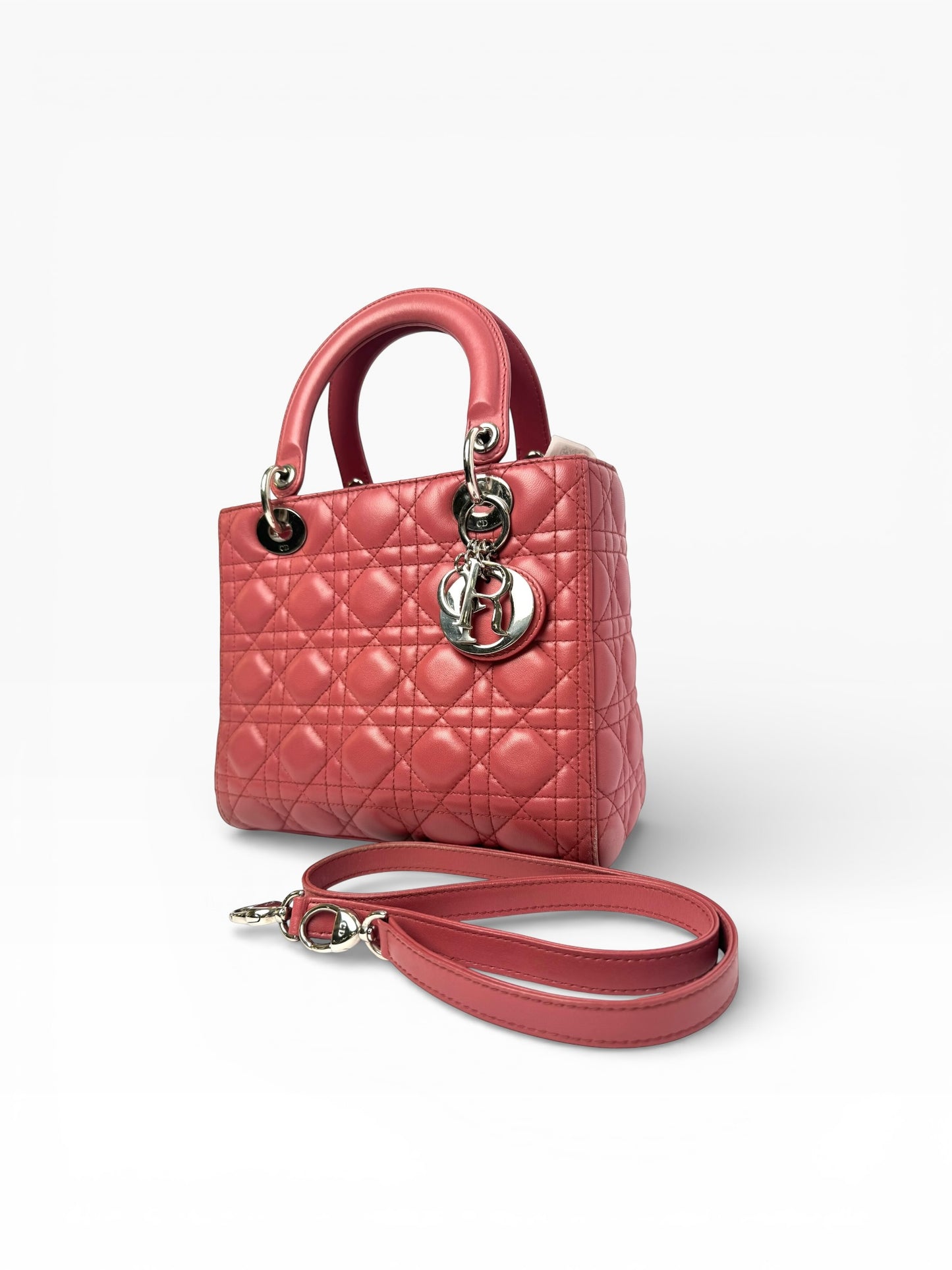 Dior Lady Dior dusty pink medium silver hardware