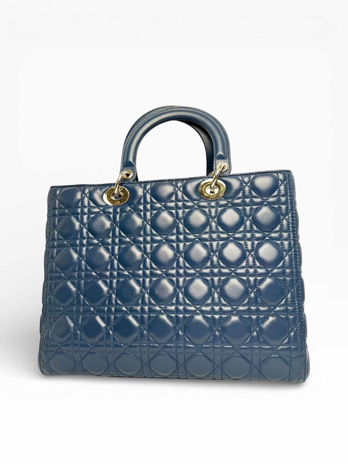 Dior Large lady Dior dusty blue gold hardware