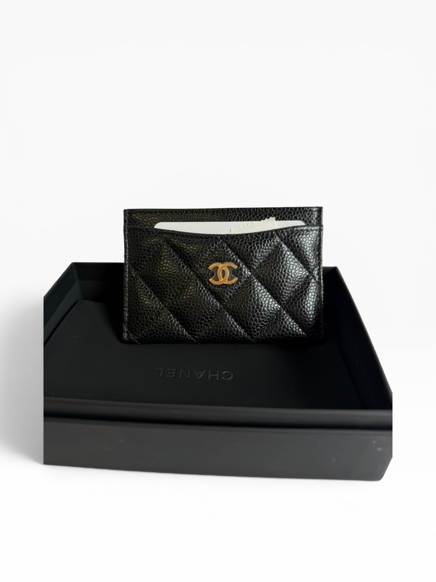 Chanel classic simple caviar card case black#1013