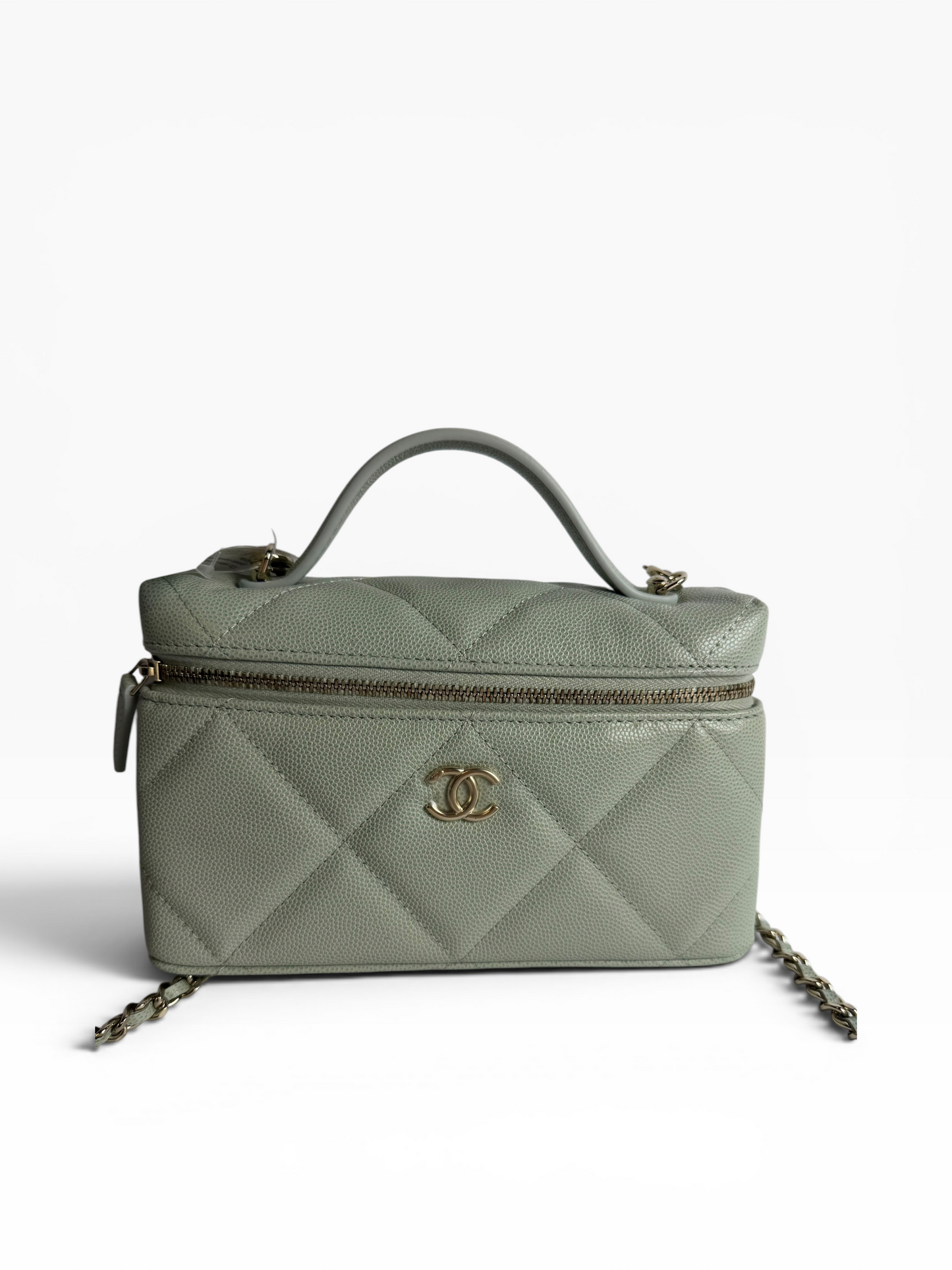 Chanel film vanity mint green caviar#1002