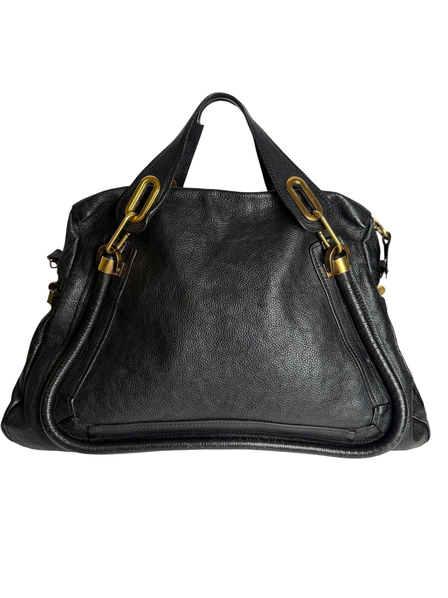 Chloe Black Leather Paraty Shoulder GHW T1043