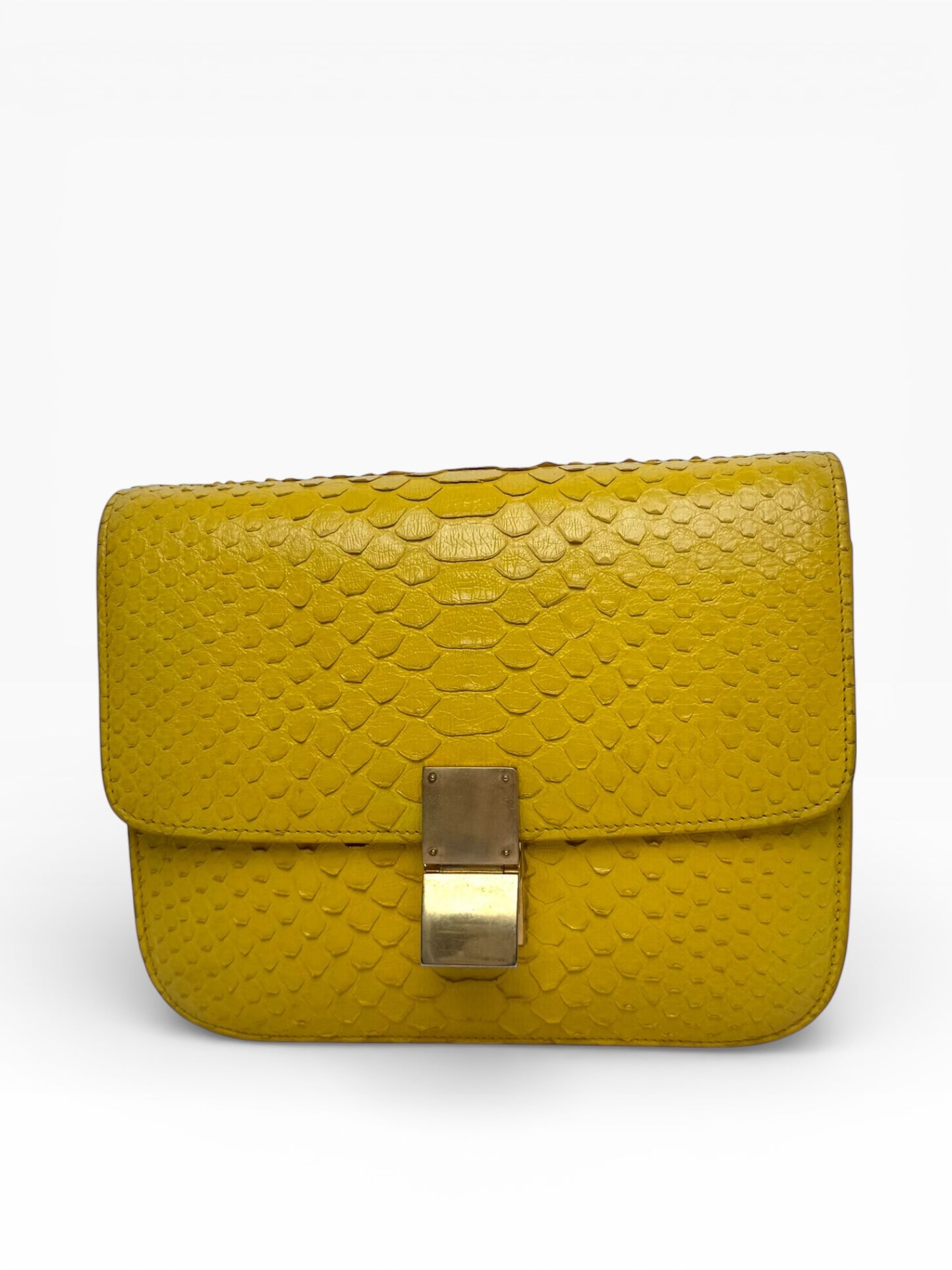 Celine Yellow Python Box Bag