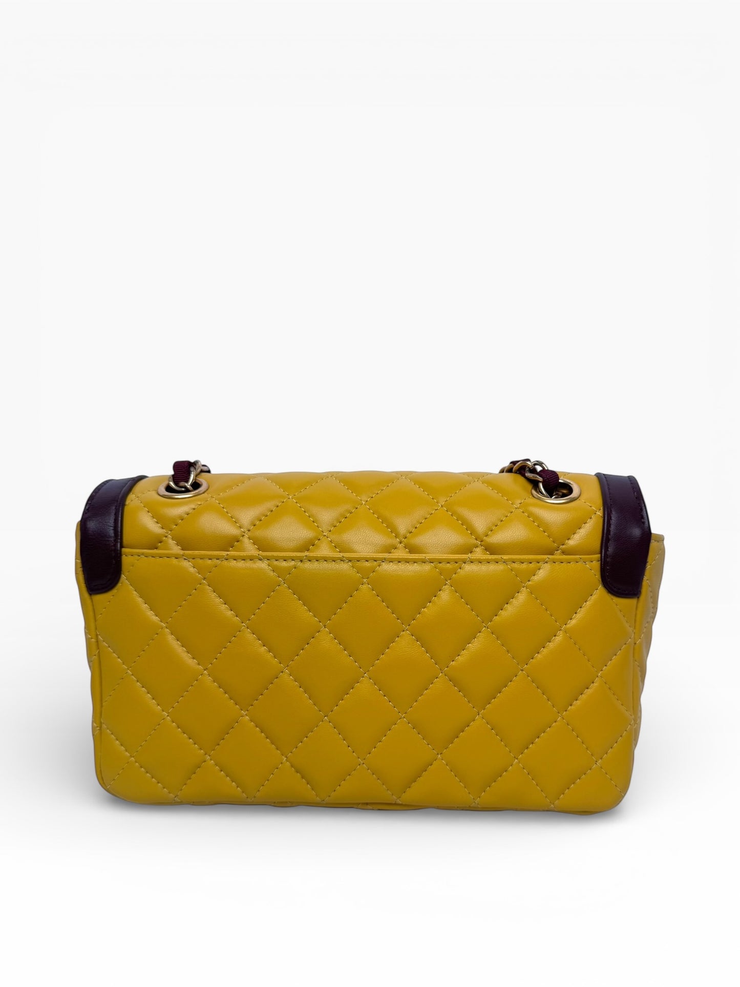 Chanel Yellow Red Bicolor Single Flap Medium