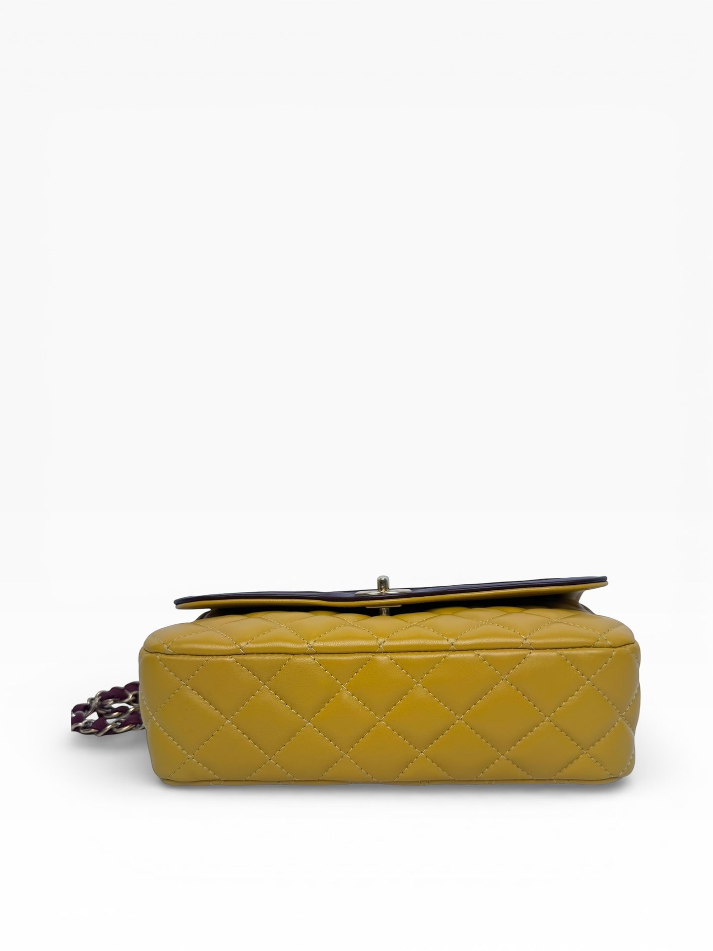 Chanel Yellow Red Bicolor Single Flap Medium