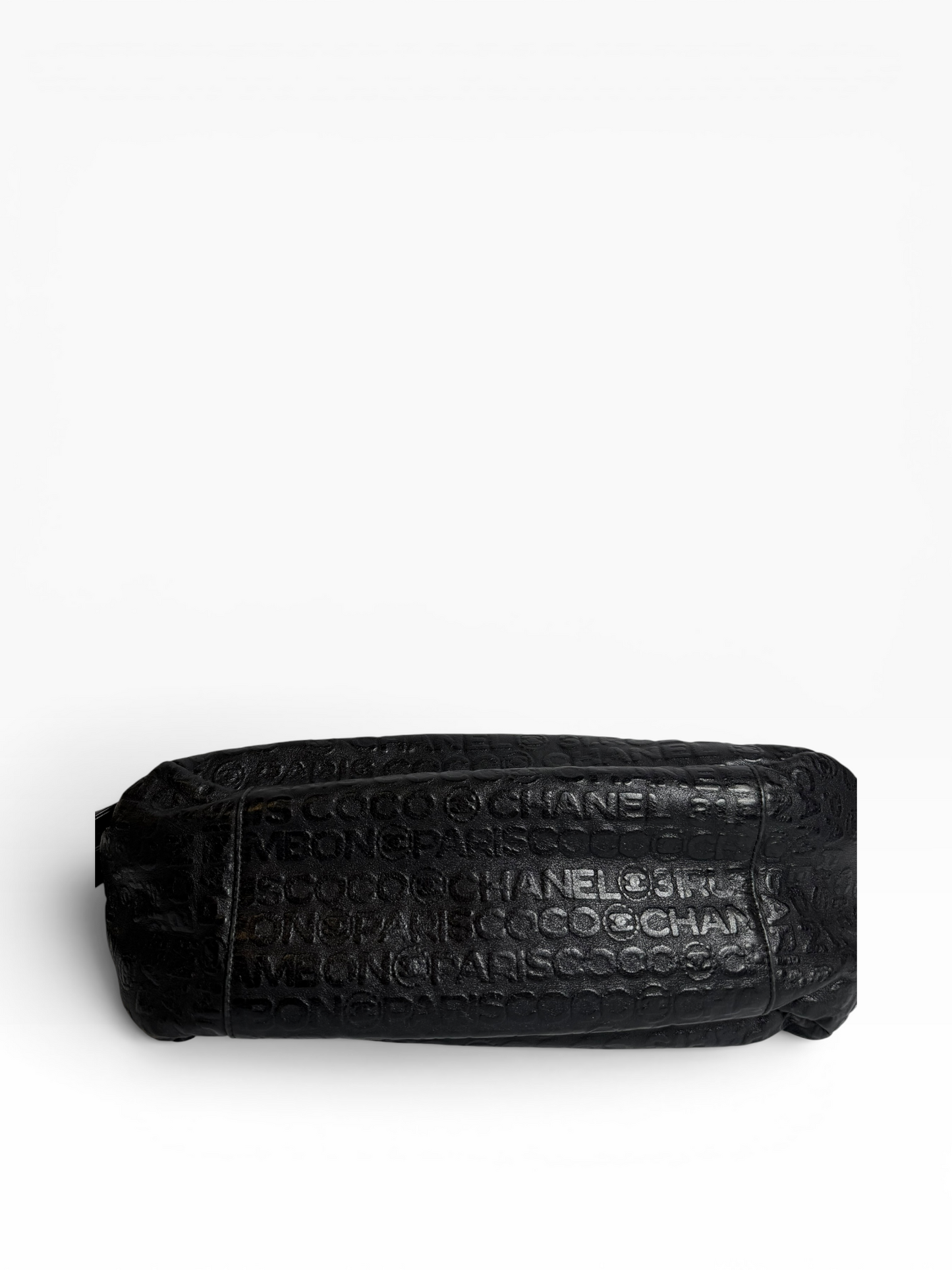 Chanel black cambon embossed logo#1002