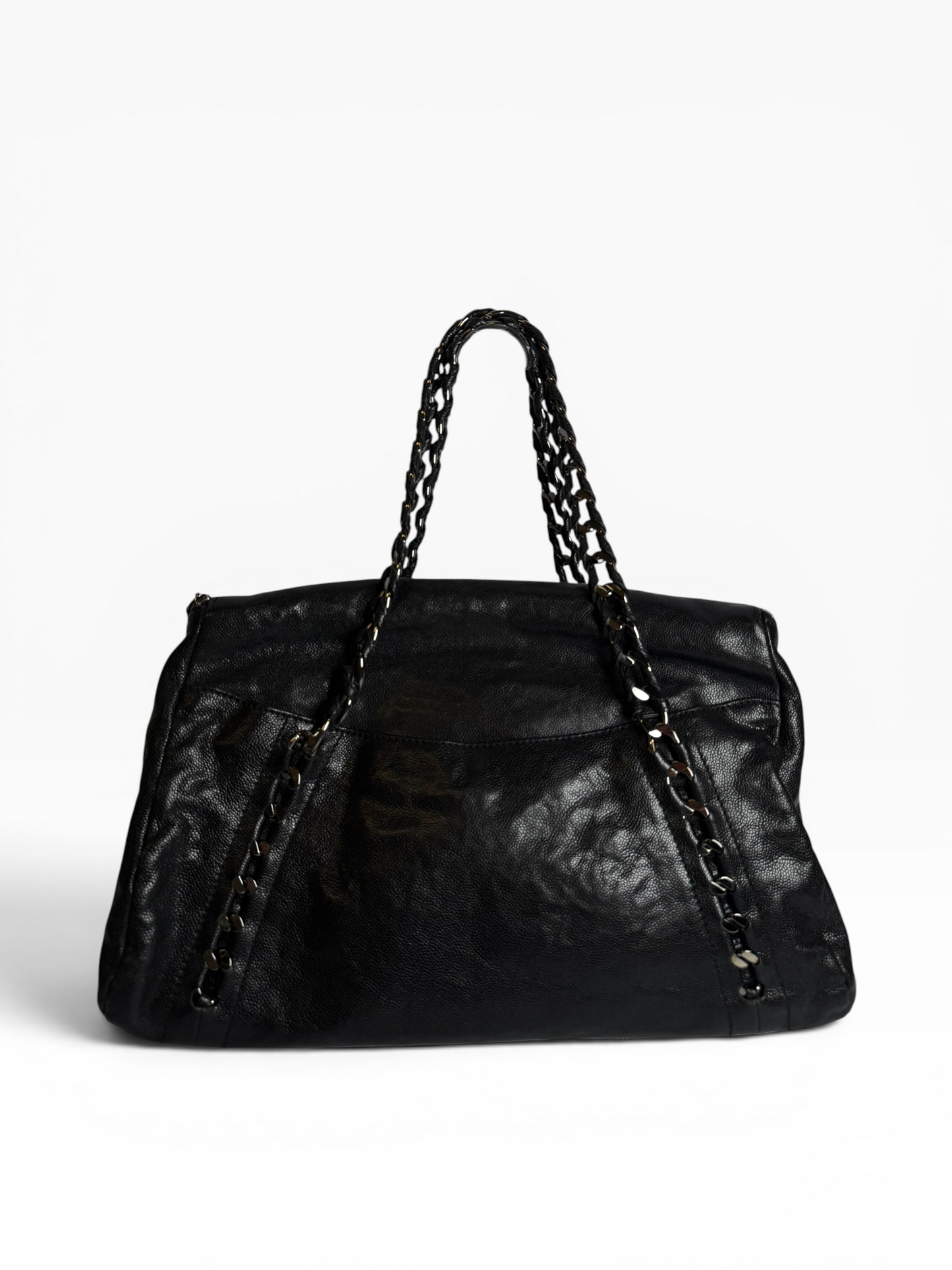 Chanel chain shoulder black top zip shoulder#1003
