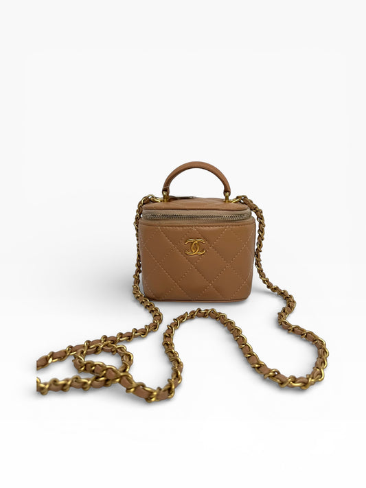 Chanel Top Handle Mini Vanity Crossbody Lambskin GHW