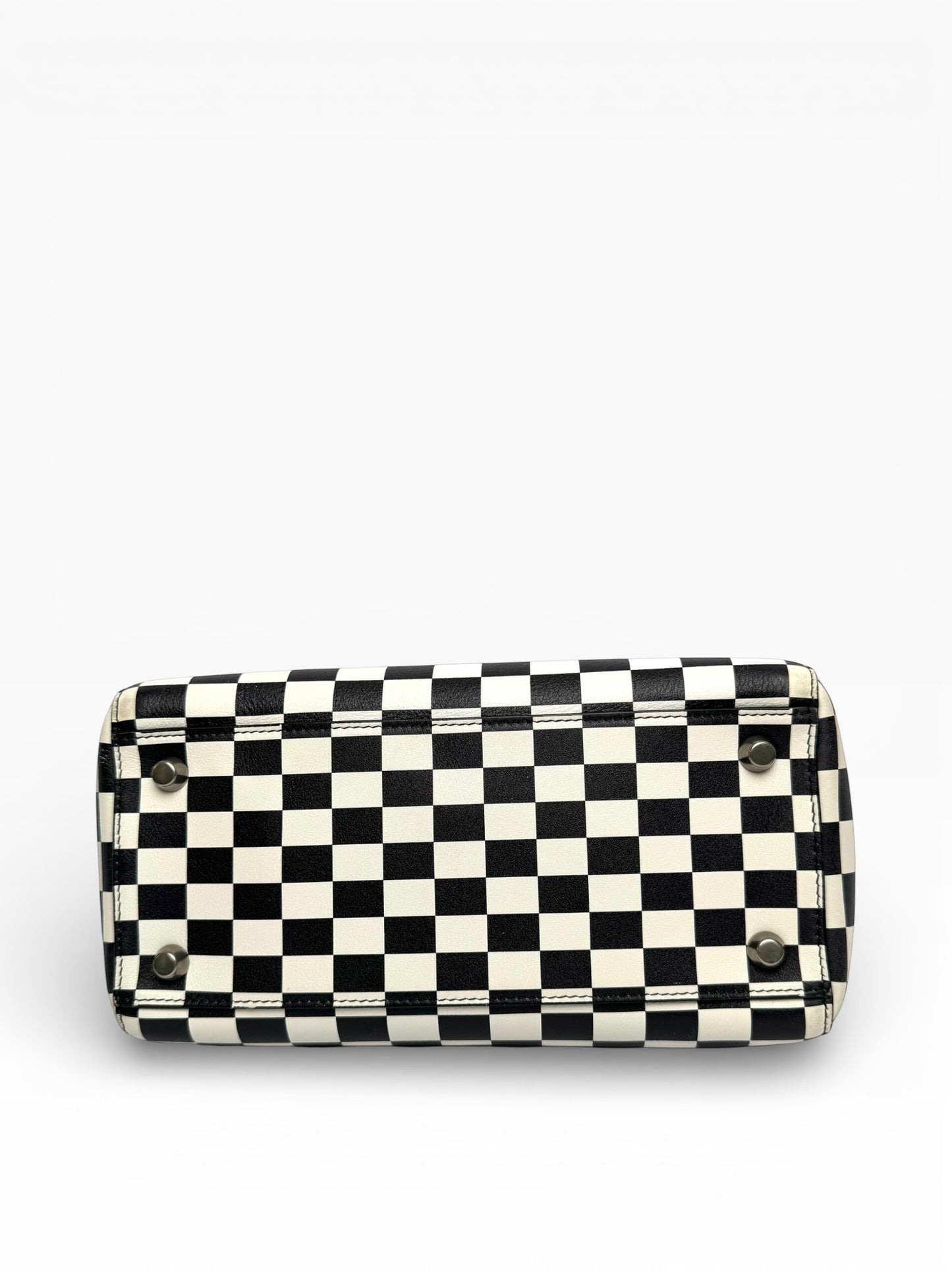 Lady Dior Checkered Medium Black/White