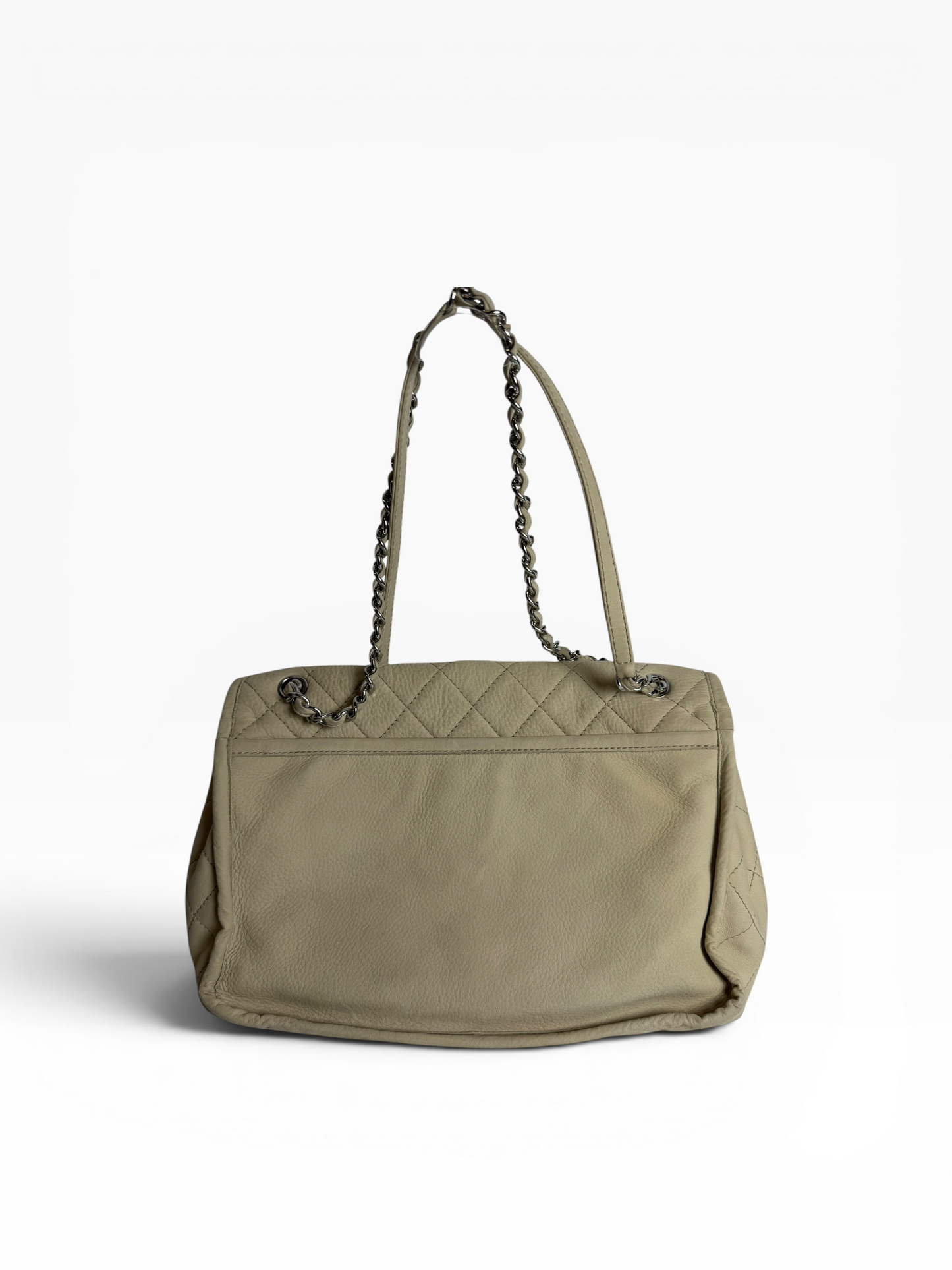 Chanel caviar cream flap double pocket#1001
