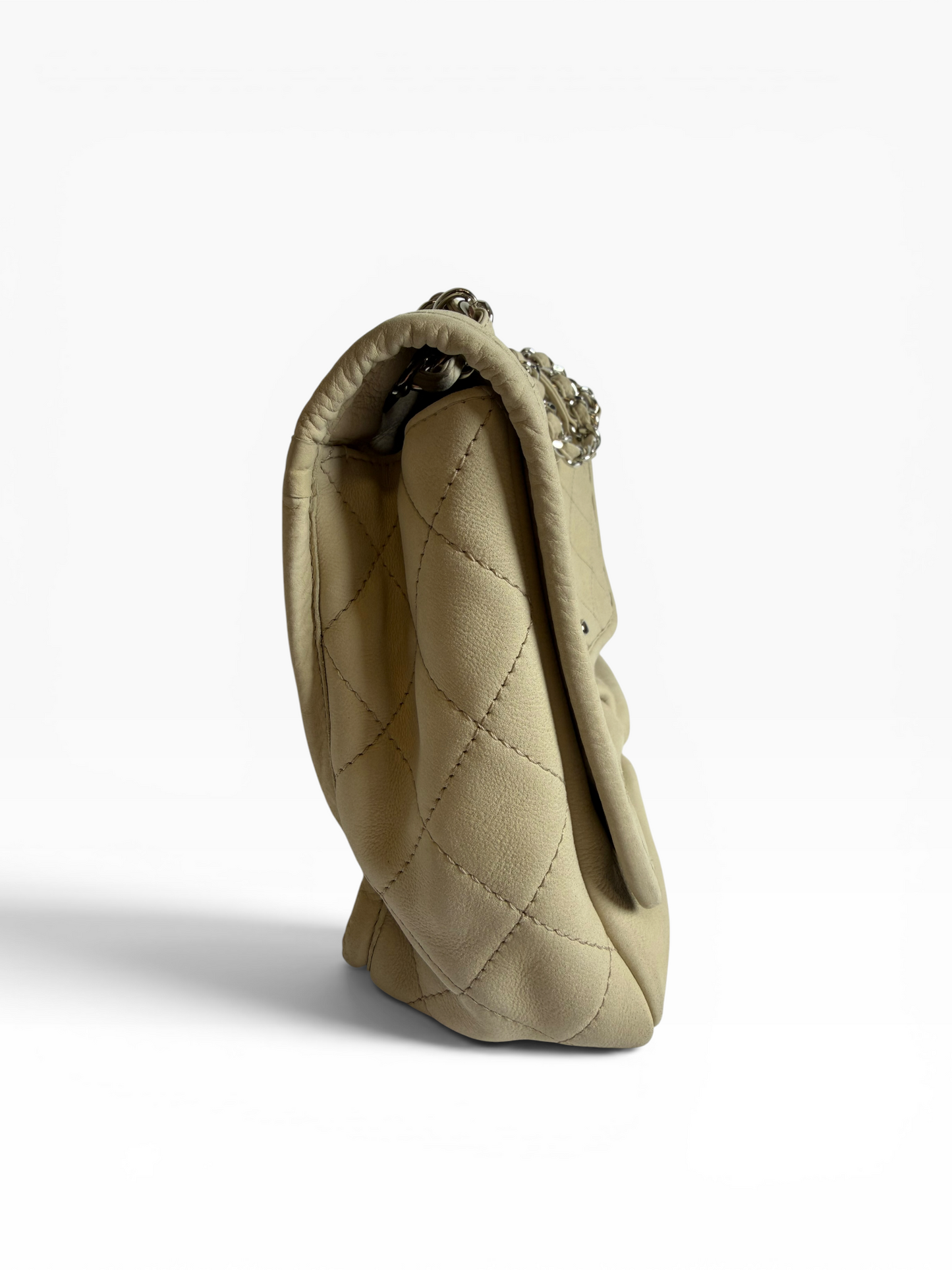 Chanel caviar cream flap double pocket#1001