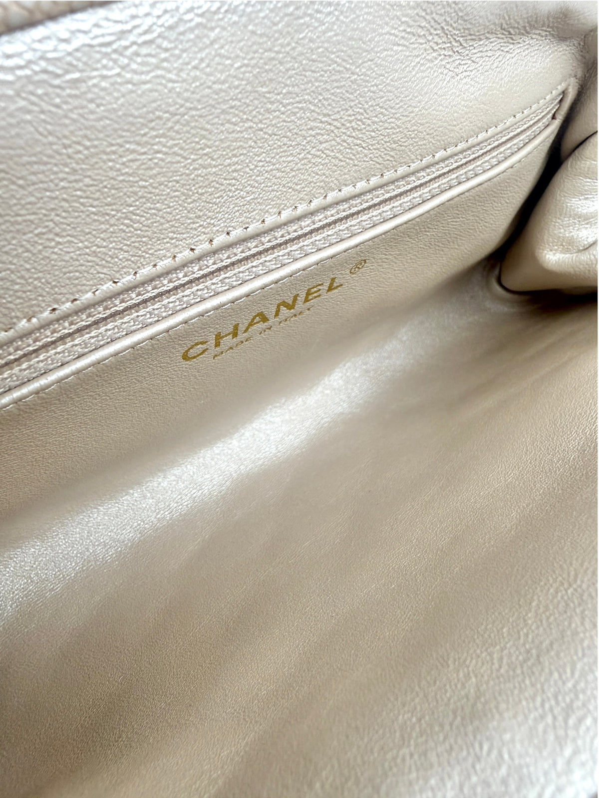 Chanel Champagne Gold Caviar Timeless Clutch T9165